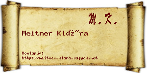 Meitner Klára névjegykártya
